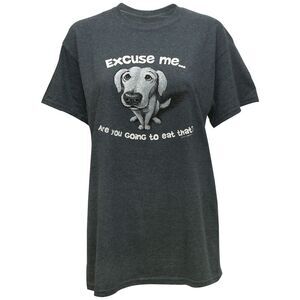 Earth Sun Moon "Excuse Me.." Dog Graphic Women's Novelty T-Shirt in Grey, Medium